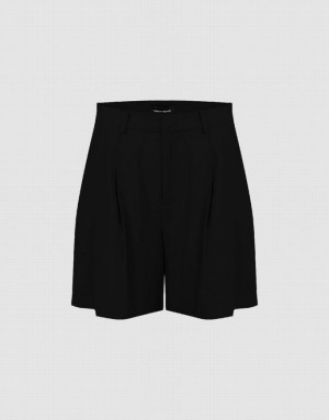 Black Urban Revivo Glamor Regular Women's Shorts | 75280VCIB