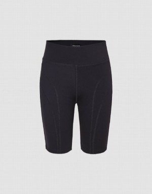 Black Urban Revivo Knitted Skinny Women's Shorts | 15902YQES