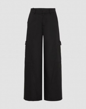 Black Urban Revivo Loose Carrot Fit Women's Pants | 24917KIRF