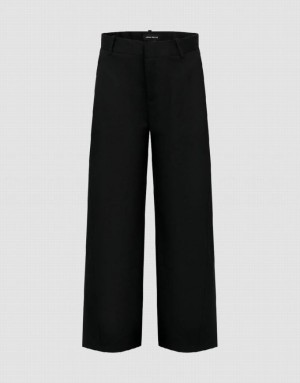 Black Urban Revivo Loose Wide-Leg Women's Pants | 02389ZVPJ