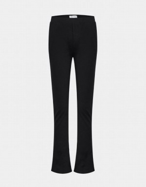 Black Urban Revivo Mid Rise Skinny Flare Women's Pants | 19735TQGN