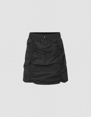 Black Urban Revivo Mini Straight Women's Skirts | 58967MZGT