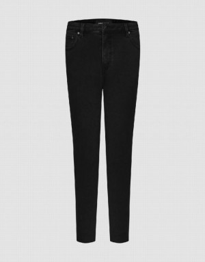 Black Urban Revivo Raw Hem Skinny Women's Jeans | 58317CLBA