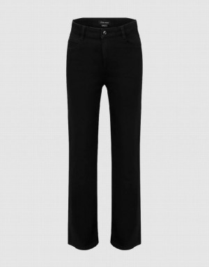 Black Urban Revivo Skinny Straight Women's Jeans | 40392LSHP