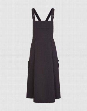 Black Urban Revivo Sleeveless A-Line Women's Dress | 98250HCMO