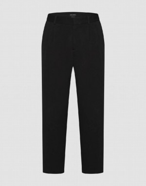 Black Urban Revivo Straight Men's Pants | 45873ZIPW