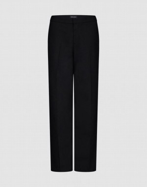 Black Urban Revivo Straight Women's Pants | 20314BFMW