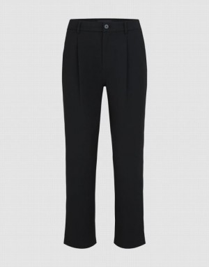 Black Urban Revivo Tailored Carrot Fit Men's Pants | 56412QKWX