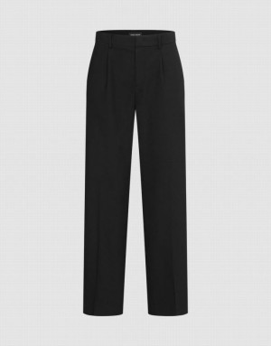 Black Urban Revivo Tailored Carrot Fit Men's Pants | 74856FZCK