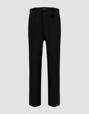 Black Urban Revivo Tailored Skinny Men's Pants | 65104XFQT