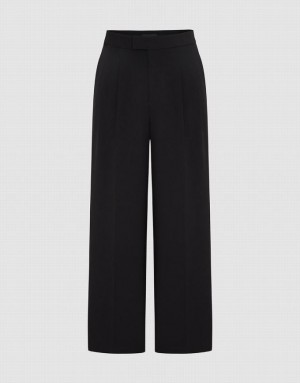 Black Urban Revivo Tailored Straight Women's Pants | 89520LHMF