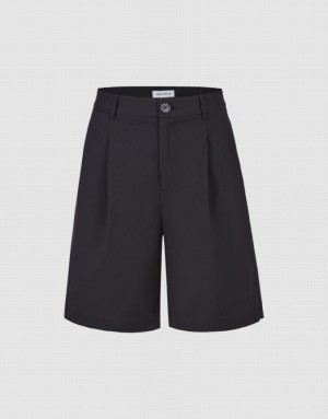 Black Urban Revivo Urban Regular Women's Shorts | 83269PXGM