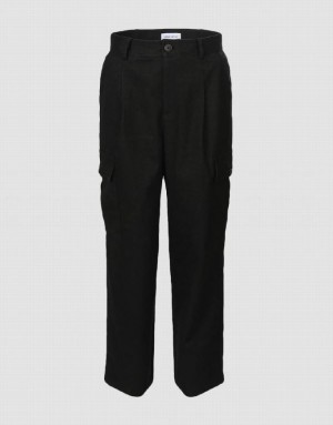 Black Urban Revivo Utility Pocket Women's Pants | 67985HIXT