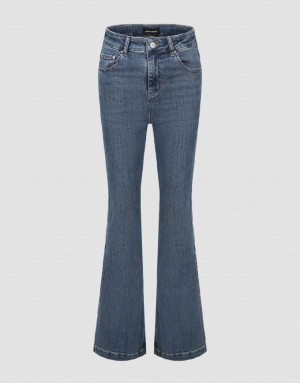 Blue Urban Revivo Flare Women's Jeans | 04893IMBD