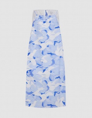 Blue Urban Revivo Floral Print Cami Midi Sundress Women's Midi Dress | 43029CZOF