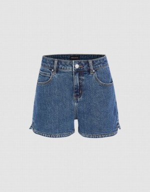 Blue Urban Revivo Glamor Women's Denim Shorts | 51369AXPH