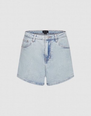 Blue Urban Revivo Glamor Women's Denim Shorts | 16302KRGU