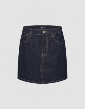 Blue Urban Revivo Mini A-Line Women's Denim Skirt | 12547MOVB