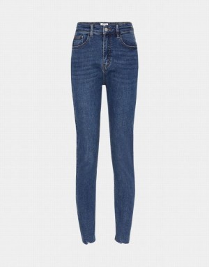 Blue Urban Revivo Ripped Mom Women's Jeans | 20487AMPS