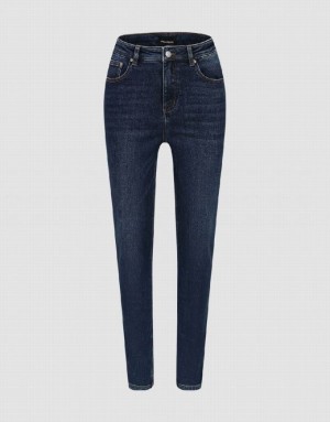 Blue Urban Revivo Skinny Women's Jeans | 73216QTJH