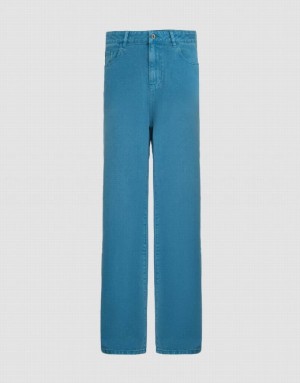 Blue Urban Revivo Straight Women's Jeans | 20415OCYH