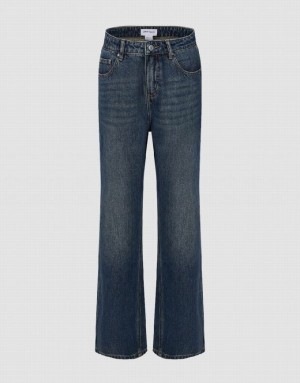 Blue Urban Revivo Wide-Leg Women's Jeans | 13750JZSL