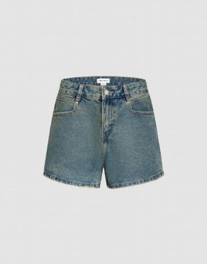 Blue Urban Revivo Women's Denim Shorts | 20135HGWY