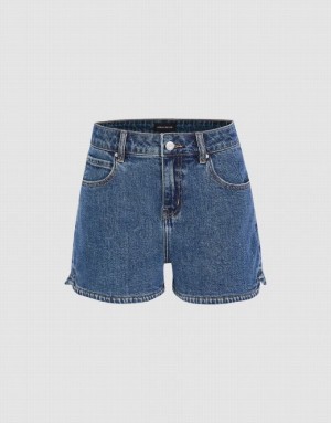 Blue Urban Revivo Women's Denim Shorts | 24179ZCFI