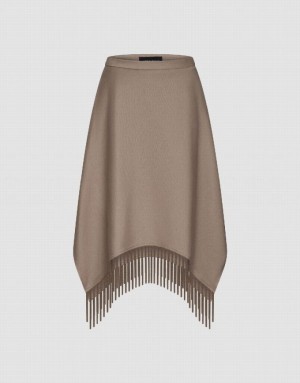 Brown Urban Revivo Midi A-Line With Tassel Women's Skirts | 70356HVXJ