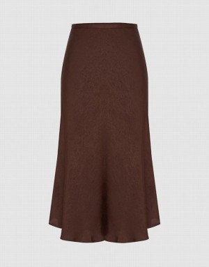 Brown Urban Revivo Midi Fishtail Women's Skirts | 06984SXUB