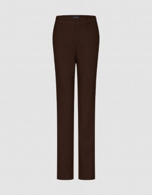 Brown Urban Revivo Skinny Straight Women's Pants | 18045APLO