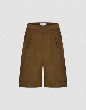 Brown Urban Revivo Tailored Women's Shorts | 20398YZOU