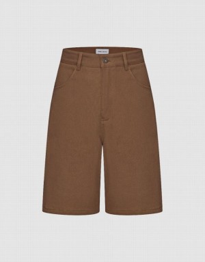 Brown Urban Revivo Urban Regular Women's Shorts | 38546DXSZ