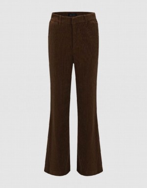 Coffee Urban Revivo Knitted Flare Women's Pants | 83240JKTS