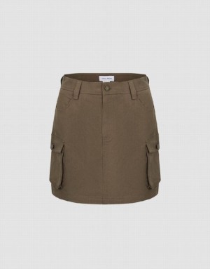 Coffee Urban Revivo Mini A-Line Women's Skirts | 10958FDZO