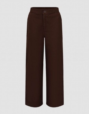 Coffee Urban Revivo Straight Women's Pants | 08169YKET