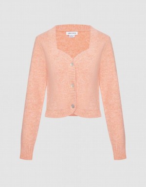 Coral Urban Revivo Plain Button Up Women's Cardigan | 54209DRPW