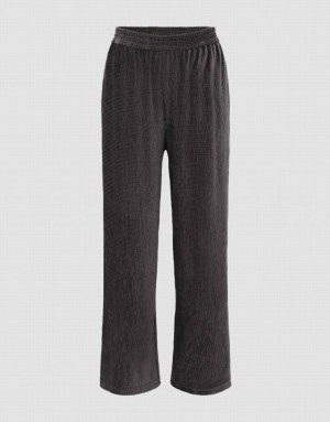 Dark Brown Urban Revivo Elastic Waist Knitted Straight Women's Pants | 75643IAJS