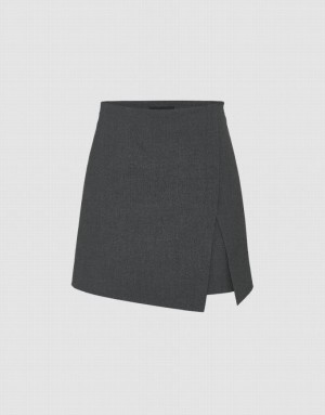 Dark Grey Urban Revivo Mini A-Line Women's Skirts | 76235OKAQ