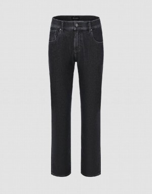 Dark Grey Urban Revivo Straight Men's Jeans | 97150XWLY