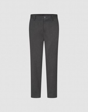 Dark Grey Urban Revivo Tailored Straight Men's Pants | 08369CZEQ