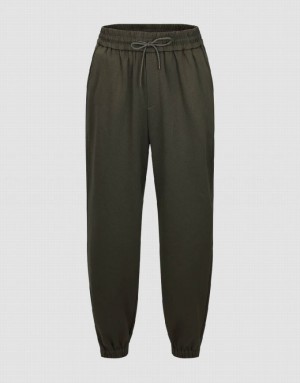 Green Urban Revivo Drawstring Waist Men's Joggers | 79023BHCR