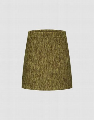 Green Urban Revivo Mini A-Line Women's Skirts | 42356QWBL