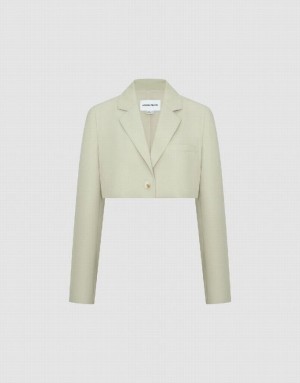 Green Urban Revivo Tailored A-Line Women's Blazers | 68345RBHO