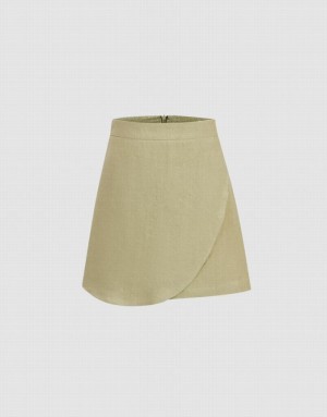 Green Urban Revivo Wrap Women's Skirts | 12465XBSP