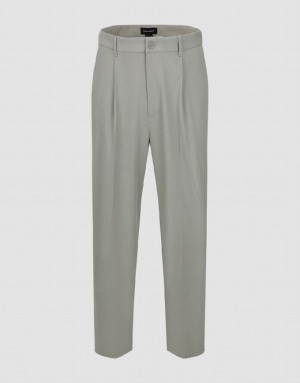 Grey Urban Revivo Carrot Fit Men's Pants | 24617DWMU