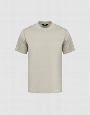 Grey Urban Revivo Drop Shoulder Sleeve Crew Neck Men's T-Shirts | 20453FXRL