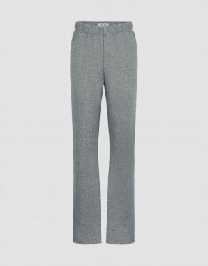 Grey Urban Revivo Elastic Waist Knitted Cropped Flare Women's Pants | 10789URKF