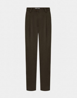 Grey Urban Revivo Fold Pleated Carrot Tailored Women's Pants | 18295RZCB