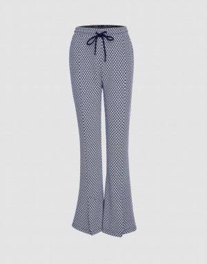 Grey Urban Revivo Houndstooth Flare Women's Pants | 32105IOQP